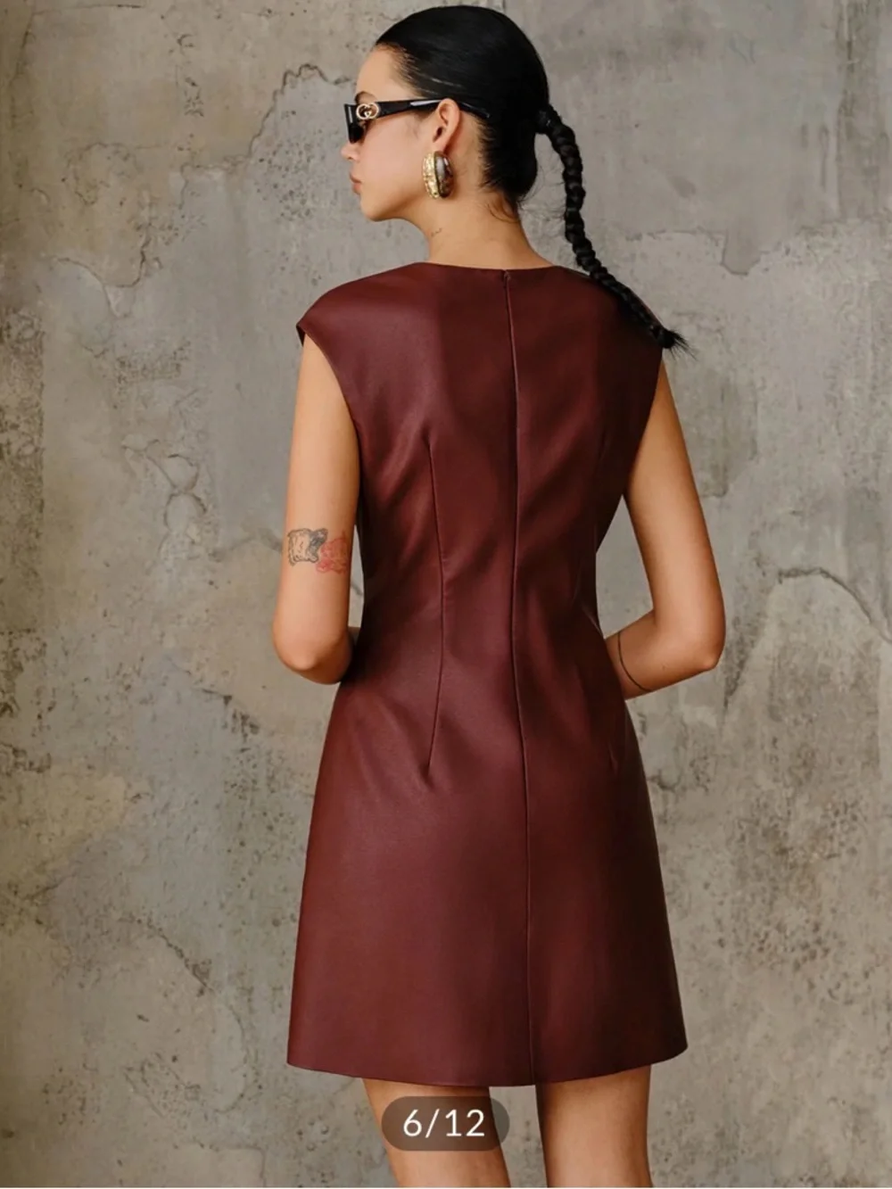 COMMENSE PU Leather Metal Buckle Sleeveless Mini Dress - Picture 4 of 9